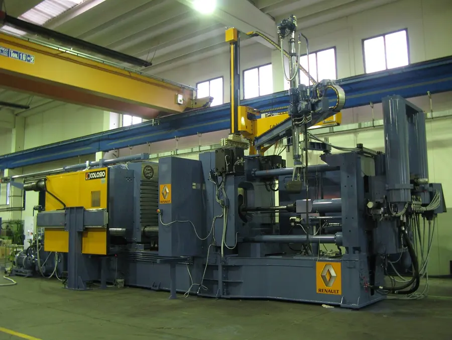 Die casting machine on a factory floor