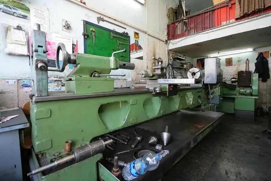 Lathes in a machine shop