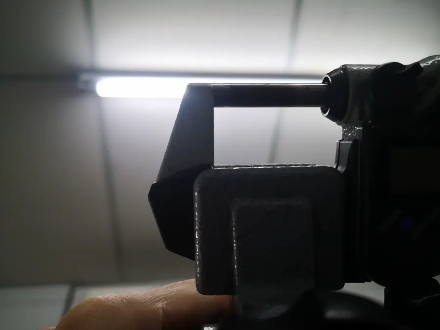 Micrometer under inspection light