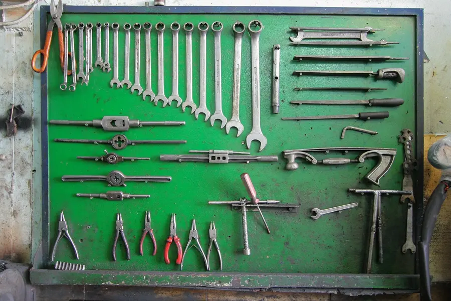 Tool board in a workshop
